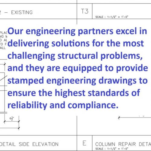 Above: Repair plan. The repair detail plan is followed to properly execute the repair.